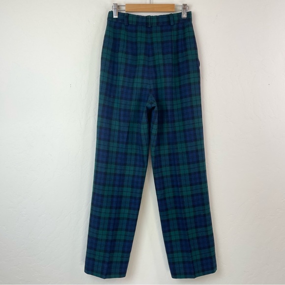 Pendleton Vintage 1980’s Black Watch Tartan Plaid Pleated Trouser Pants Size 4 - Picture 6 of 16